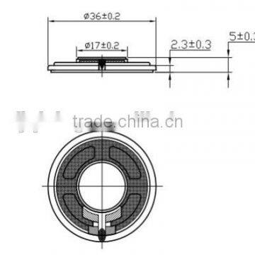 2016 Speaker 36mm 16ohm 1w Mini Speaker Driver Unit