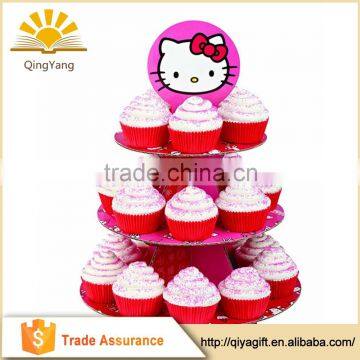 Hello Kitty Cute Tiered Cardboard Cupcake Stand For Girls Party Cake Decoration photo-3