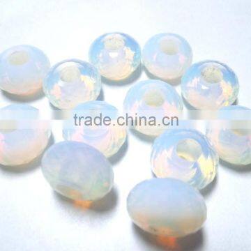 AAA Chinese Fire Opal Fancy Stylist Rondelle Big Hole Beads photo-2