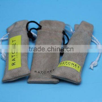 wholesale leather jewelry pouches with drawstring and customized size and logo pattern