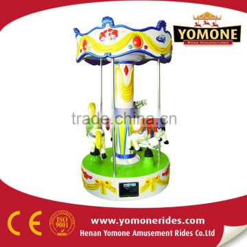 Attraction kiddie 3 capacity amusement carousel ride indoor playground equipment for sale