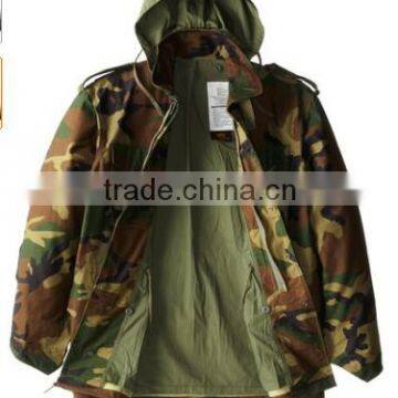 China Made USA Army 50% Cotton 50% Nylon Army Woodland Camouflage With Cotton Plain Lining M65 Military Jacket