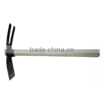 2016 Hot Seller Mini 3 Prong Garden Tools Garden Hoe With Wooden Handle