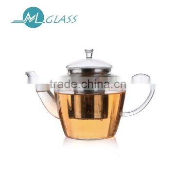 900ml handblown glassware high borosilicate glass teapot with stainless steel infuser N6090