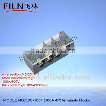 pcb spring terminal block TBC-1004 100A 4P