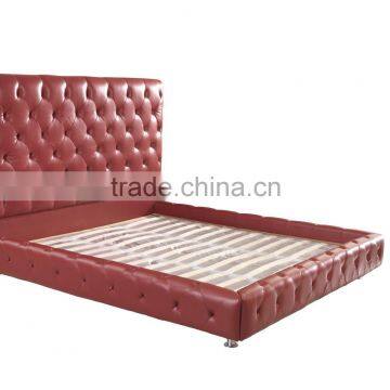 leather button pu bed