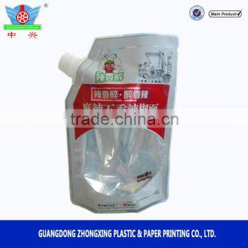 Reusable ziplock customized logo laminated aluminum foil spout pouch