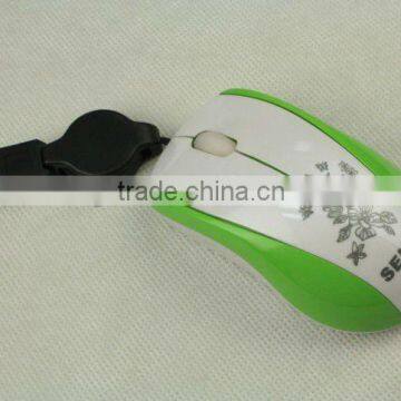 Custom Portable Laptop retractable Slim flat pocket mouse GET-ML006