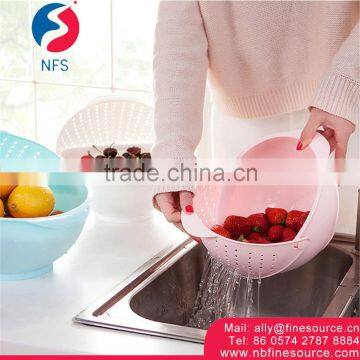 Washing Vegetable Strainer Basket Kitchen Wholesale Plastic Vegetable Foldable PP Basket