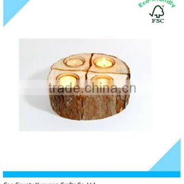 Wooden candle holder with bark Wooden Candle Holder wooden candle lantern