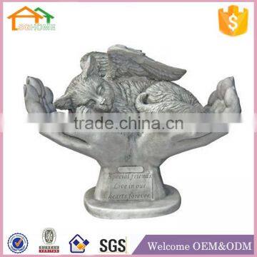 Factory Custom made home decoration polyresin angel statue with dog