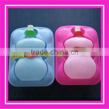 plastic food container with water bottle