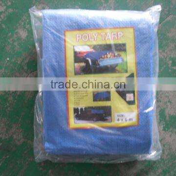 85gsm Blue&white PE tarpaulin sheet 3x4M with eyelets