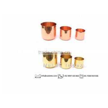 Copper soya wax candle holder copper cup brass candle jar