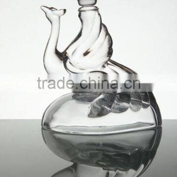 Glass candle holder,animal peafowl shape,crystal candle holders