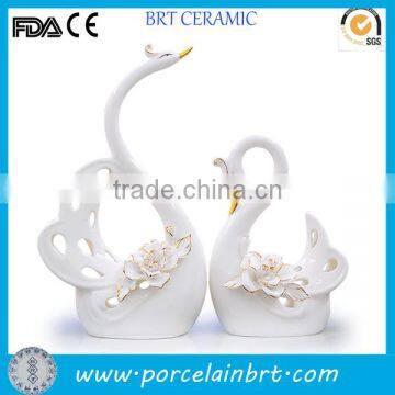 High elegant white swan Ceramic Wedding Favor Gift