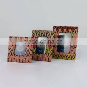 Cloth Wrap Square Picture Frame With Lace Maerial photo-3