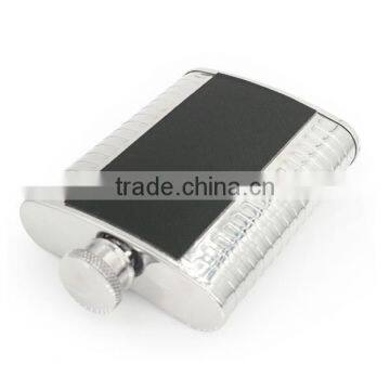 High Quality 4 to 7 oz Black Twill Leather Hip Flask Accept OEM photo-3