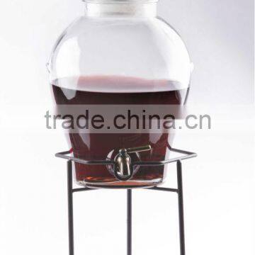8 Liter Transparent Glass Beverage Dispenser With Metal Rack photo-5