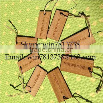 Personalized Blank Bamboo Wooden Gift Tags High Quality Hang Tags Wood Disposable Key Tags With Rope