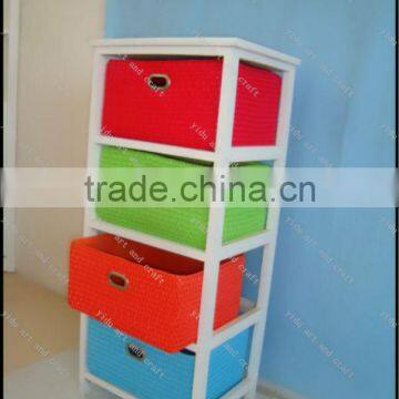 Wood Rural Style Storage Cabinet Made by Solid Wood And Plastic