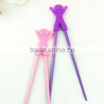 Much Funny Little Boy With Smiling Face Silicone Chopsticks Helpers /Fashion Silicone Kids Chopsticks for Promotion Gift photo-3