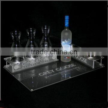 Cheap price popular acrylic bar service bottle tray
