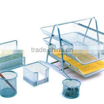 Executive Metal Mesh Desk Office Organizer photo-2
