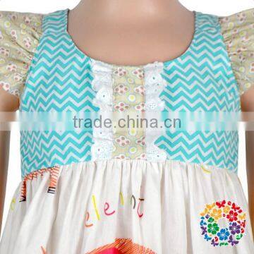 Summer Flutter Sleeve 0-6 Years Girls Frocks Designs Latest Kids Dresses photo-4