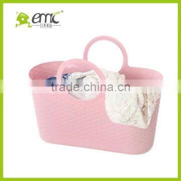 Eco-friendly Soft PE Laundry Basket Handle Plastic Sundries Storage Basket photo-5