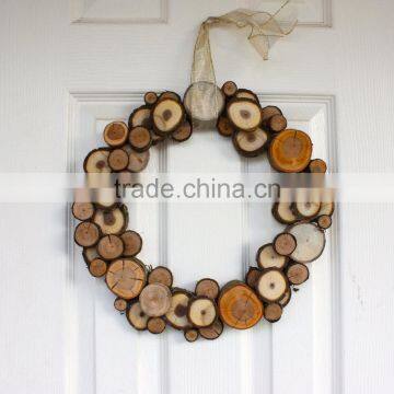 New Design!!! Christmas Natural Wooden Slice Decorated Wreaths, Outdoor Christmas Decoration, Chirstmas Hanging Wall photo-2