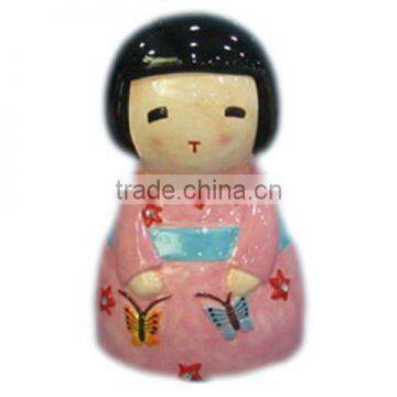 ceramic Japanese doll money bank