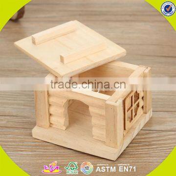 2017 New design wooden animal house for hamster mini wooden animal house for hamster W06F026