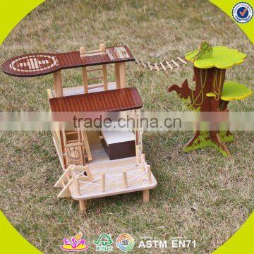 2017 New Products Indoor Children Toys Wooden Treehouse Dollhouse W03B059 photo-2