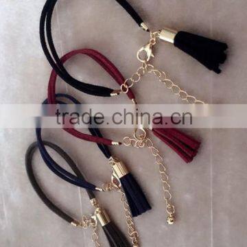 Suede Leather Bracelet Velvet Tassel Bracelet Bohemian Tassel Bracelet photo-2