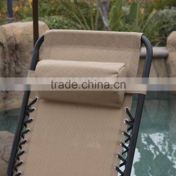 2 Pack Garden Teslin Pool Tan Folding Zero Gravity Lounge Chair photo-4