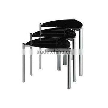 Home Furniture Steel Center Table Modern Glass Nesting Table photo-6