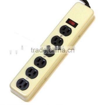 UL-Listed 6 outlet metal power strip/electric outlet