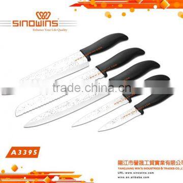 A3395-b Special Design Air-flow Dots Stamped 5pcs Stainless Steel Knife Set photo-2