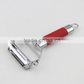 Multi Functions Red Rubber Handle Kitchen Julienne Peeler