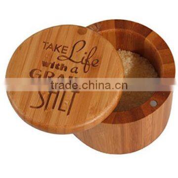 Wholesale Bamboo Salt Box/Bamboo Container/jar With Magnetic Lid photo-3