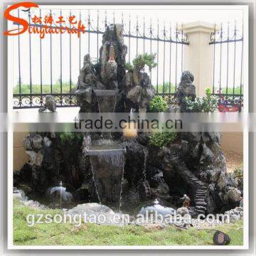 Artificial Waterfalls Fountain Outdoor Customized Fiber Glass Artificial Waterfall Fountain for Sale photo-5