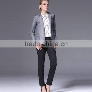2016 Office Ladies Suits Slim Cut Ladies Tuxedo Pant Suit photo-2