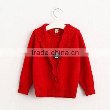 High quality baby girls crocheted collar patterns pullover sweater