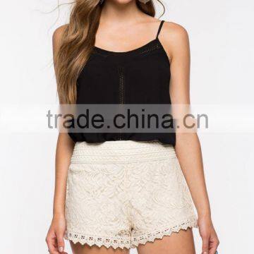 summer custom nice design women lace shorts OEM service