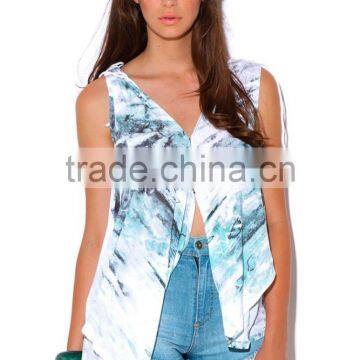 Wholesale Sublimation Graphic Print V Neck Tank Top photo-2