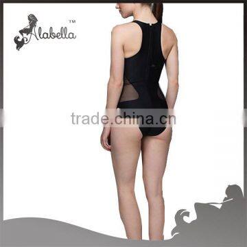 Mesh Panel Black & Sexy Swimming Dress photo-2
