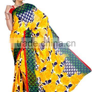Polyster Saree With Blouse photo-2