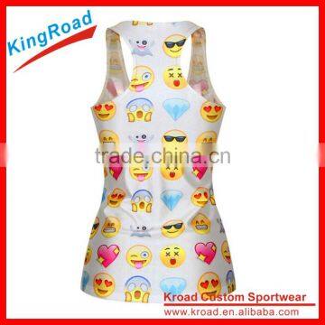 2016 New Arrival 100%polyester Tops Custom Women Fitness Tank Tops Sport Running Singlet photo-3