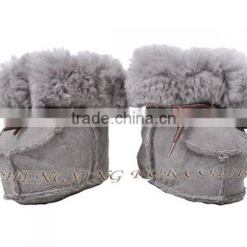 CX-SHOES-05C Chengxing Fur Wholesale Real Sheepskin Baby Shoes